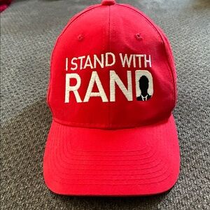 "I Stand With Rand" Political Campaign Baseball Cap Hat Red One Size Fits Most